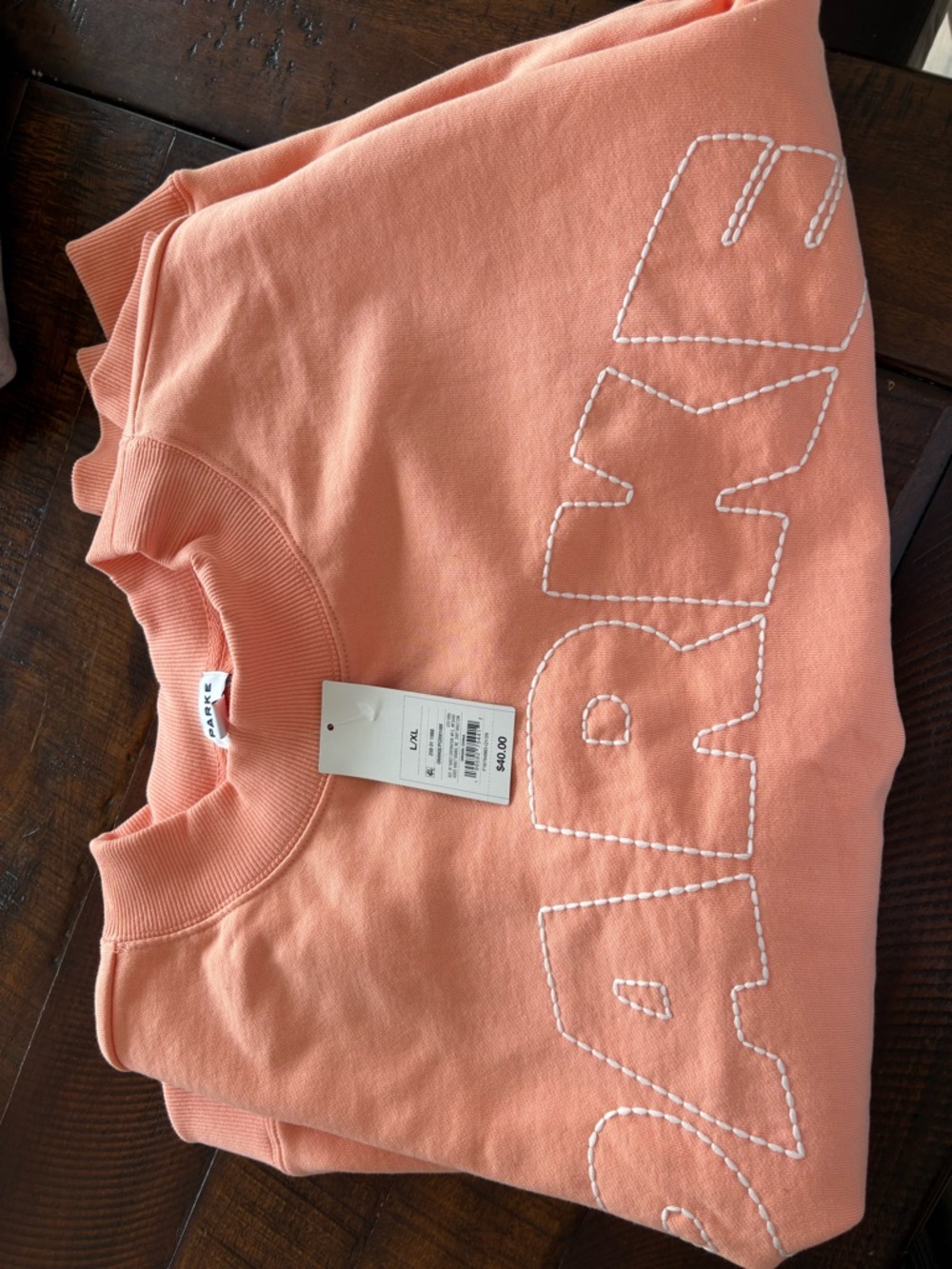 Parke x Target mockneck sweatshirt peach size L/XL - Picture 3 of 3